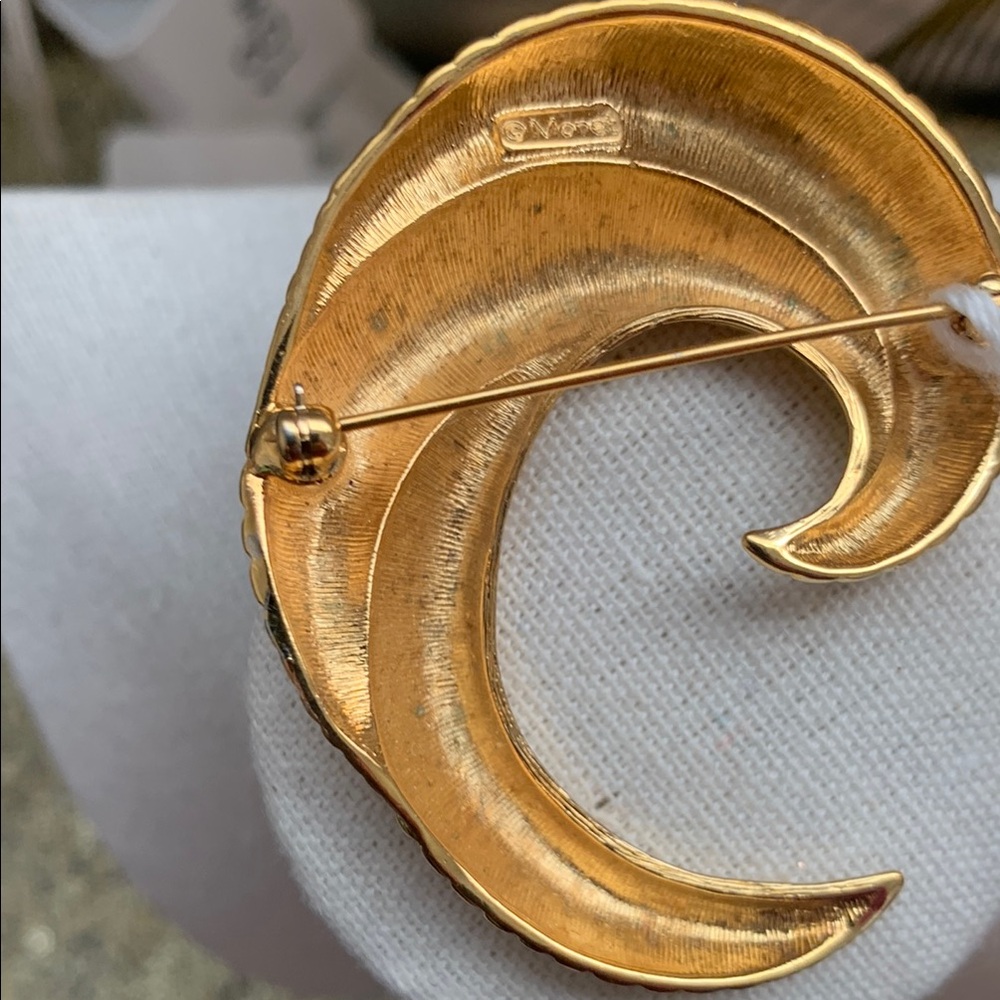 Monet  Gold-Tone Textured Spiral Brooch - Picture 3 of 3